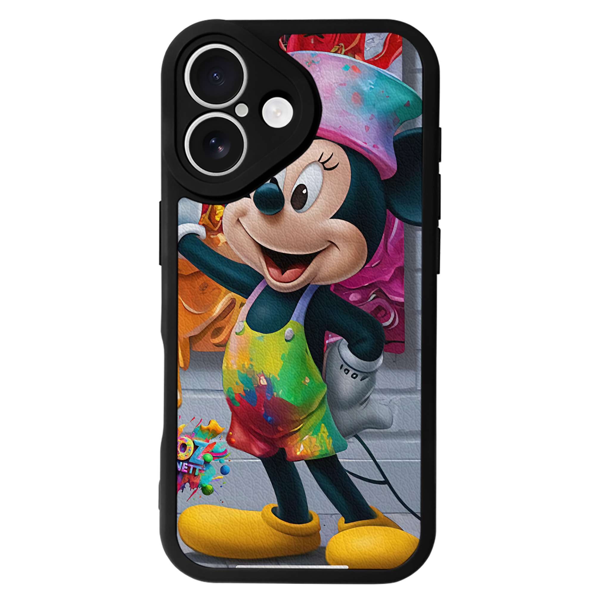 （画像用） ミッキーマウス Mickey Mouse 【iPhone 16シリーズ対応】シリコンスマホケース（レザー調） 材質：シリコン